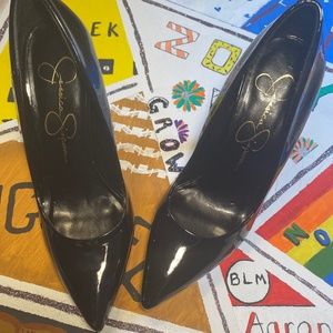 Shiny Black Jessica Simpson Heels
